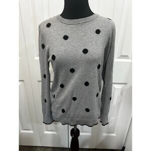 Adorable gray polka dot sweater